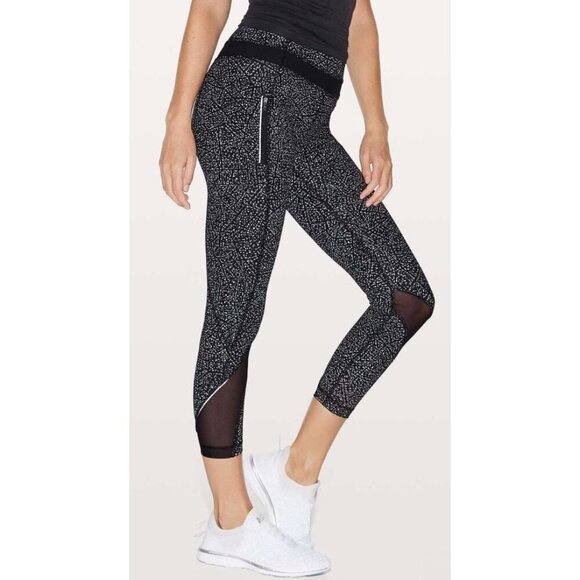Lululemon Inspire Tight II 25" Night View White Black / Black-sz 8 - Picture 6 of 11